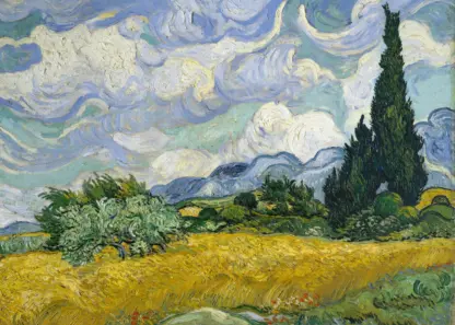 Tablou canvas Wheat Field with Cypresses Vincent van Gogh 70x50 cm